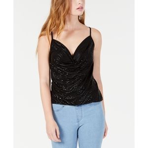 Gypsies & Moondust Juniors Textured Cowl Neck Camisole-M